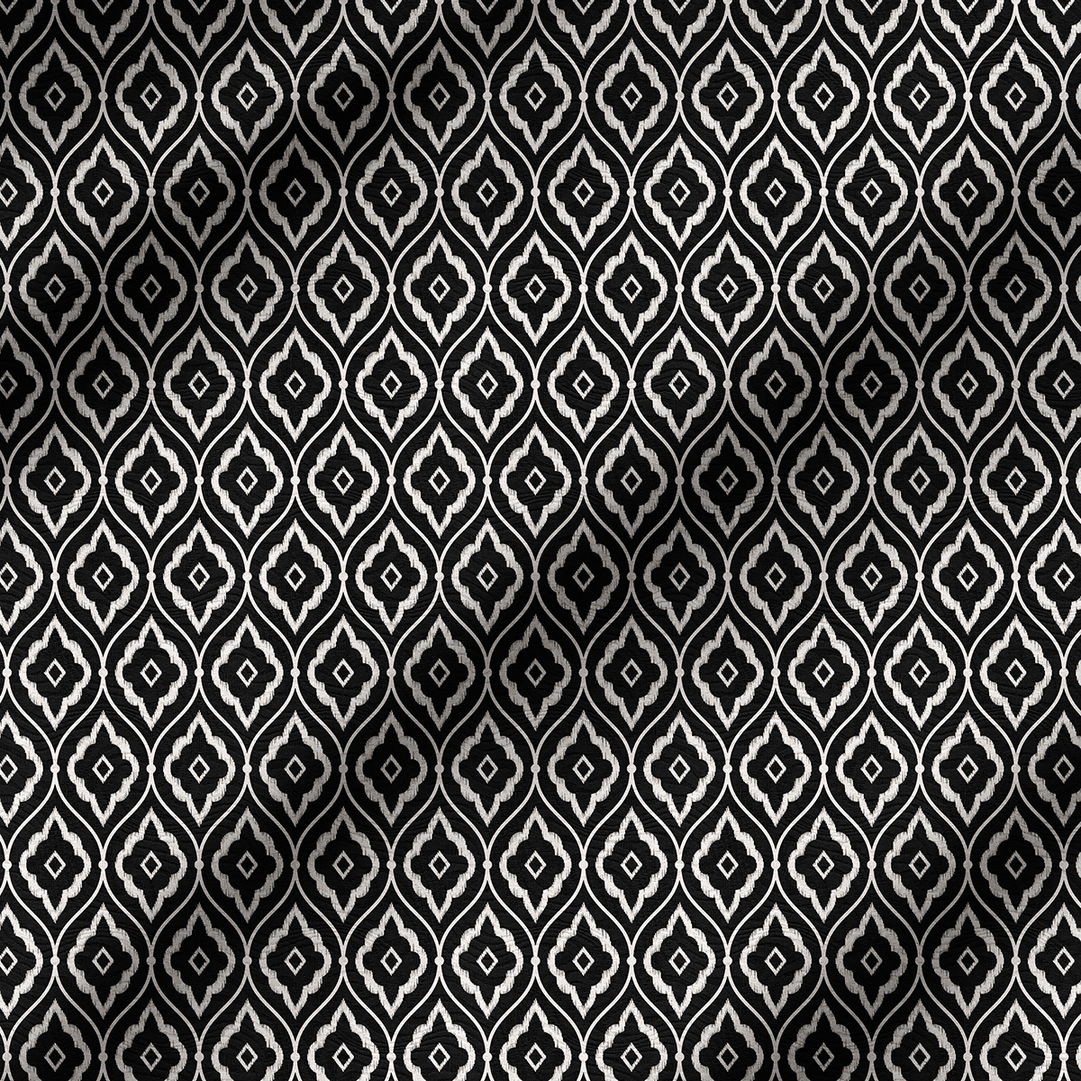 Tecido para Decoração Jacquard Estampado Geométrico Preto