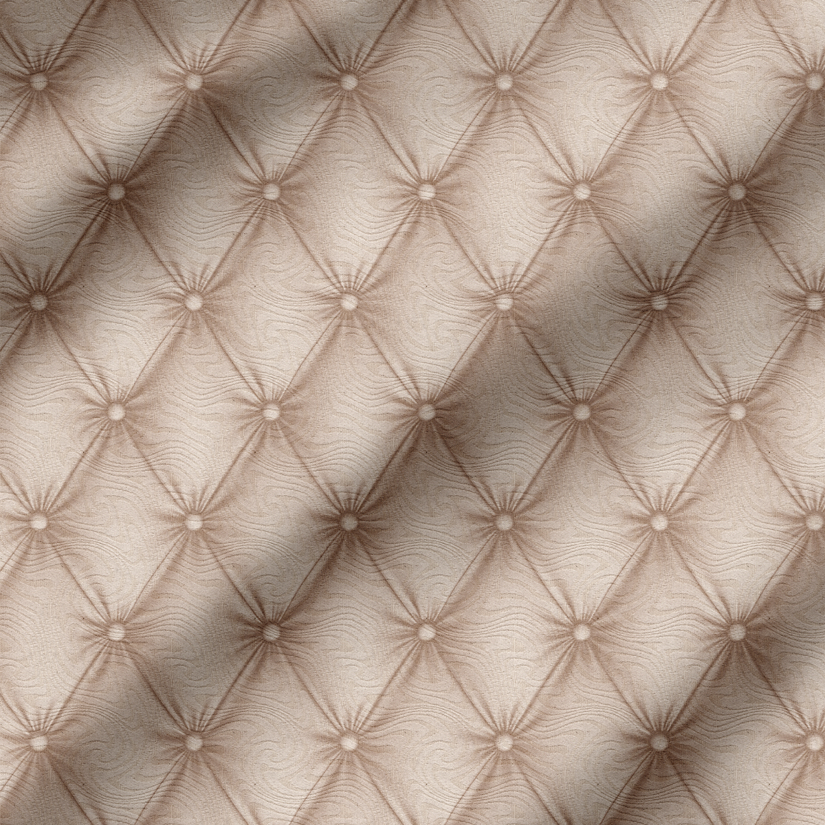 Tecido para Decoração Jacquard Estampado Capitonê Bege