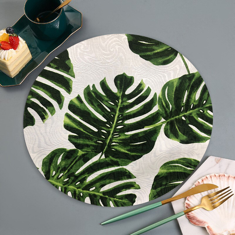 Kit 6 Capas Sousplat Jacquard Estampado Costela de Adão