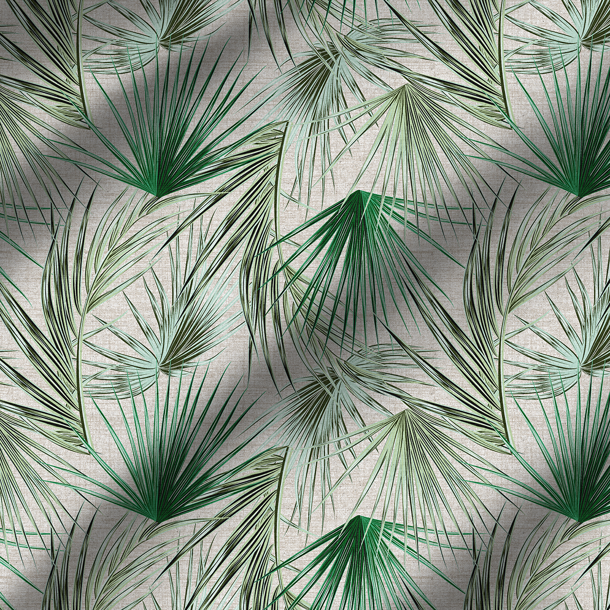 Tecido para Decoração Verona Estampado Folhas Tropicais Verde