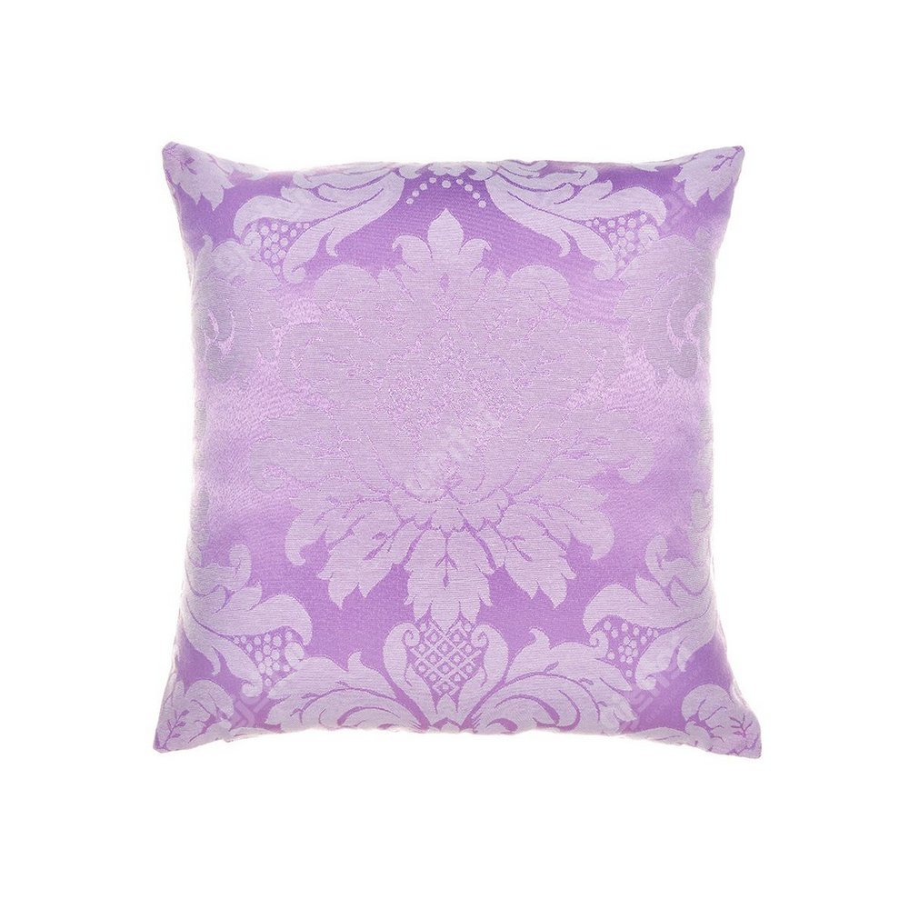 Capa para Almofada Jacquard Lilás e Crú 40x40 - Medalhão