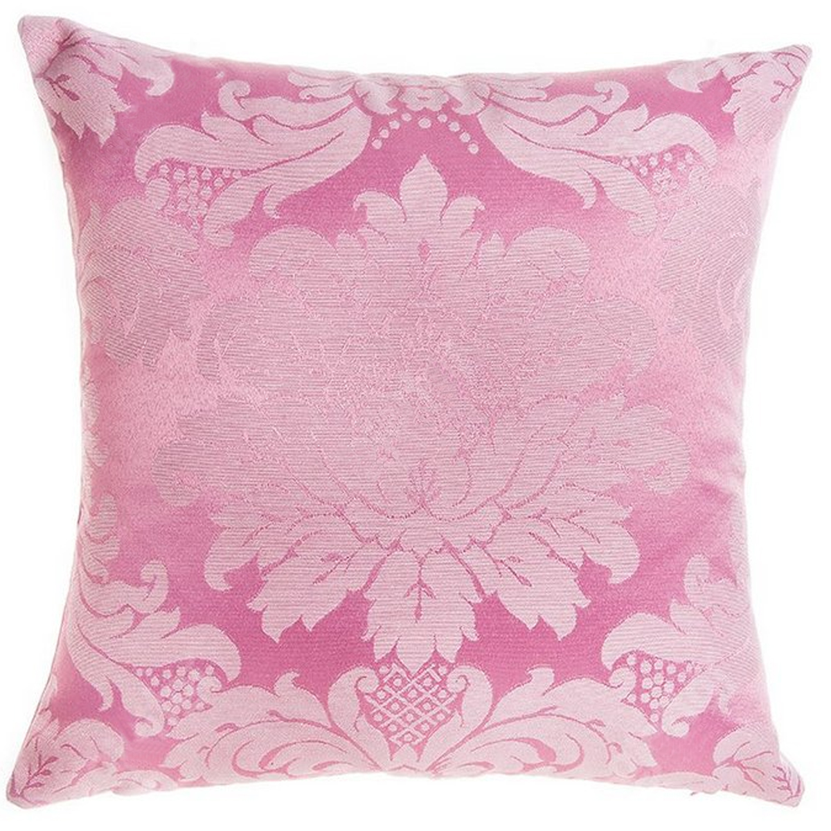 Capa para Almofada Jacquard Rosa Bebê 40x40 - Medalhão