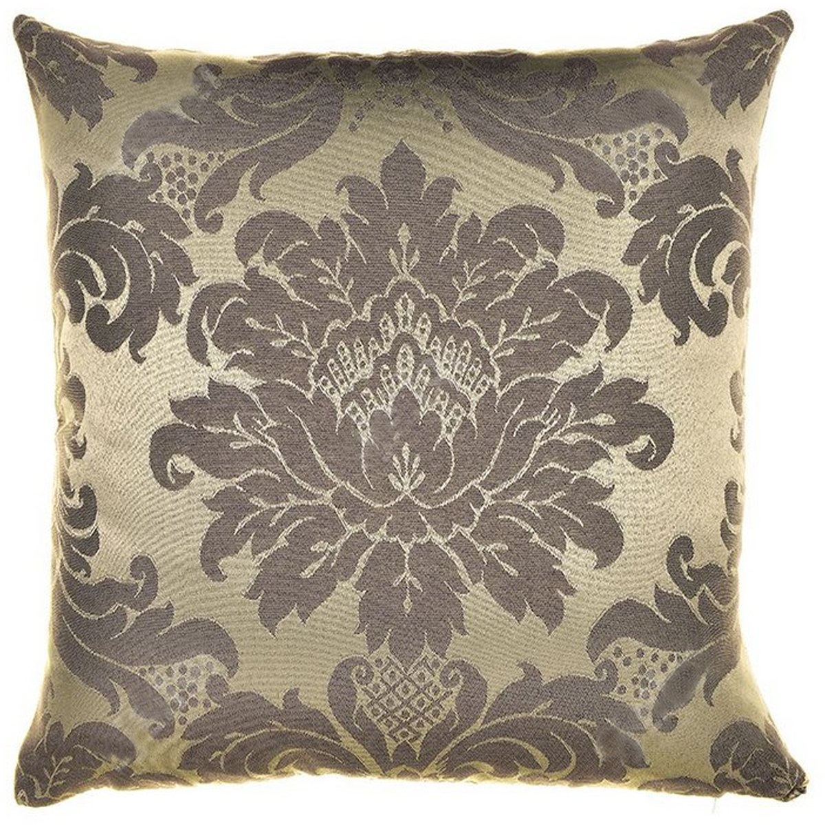 Capa para Almofada Jacquard Marrom e Dourado 40x40 - Medalhão