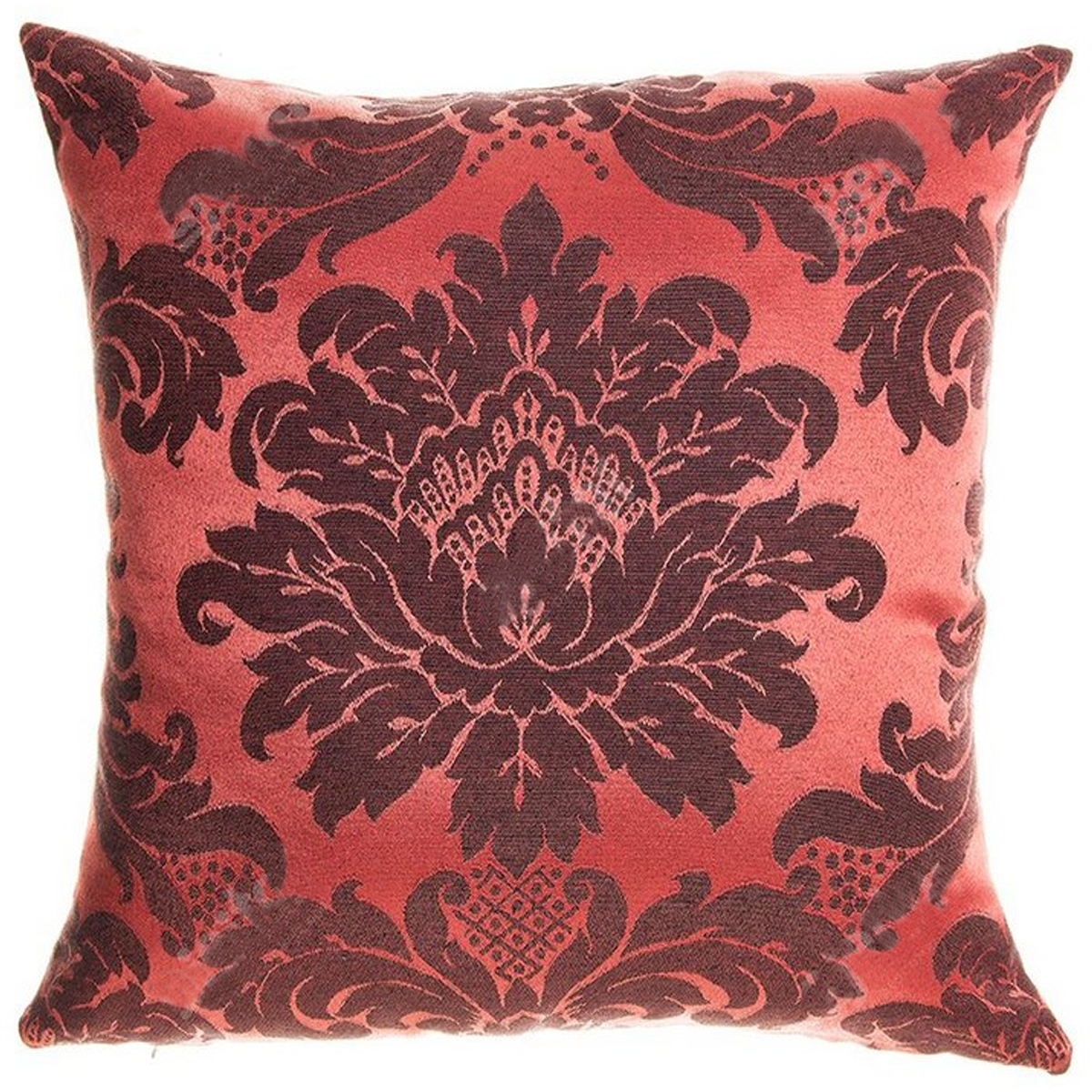 Capa para Almofada Jacquard Vermelho e Preto 40x40 - Medalhão