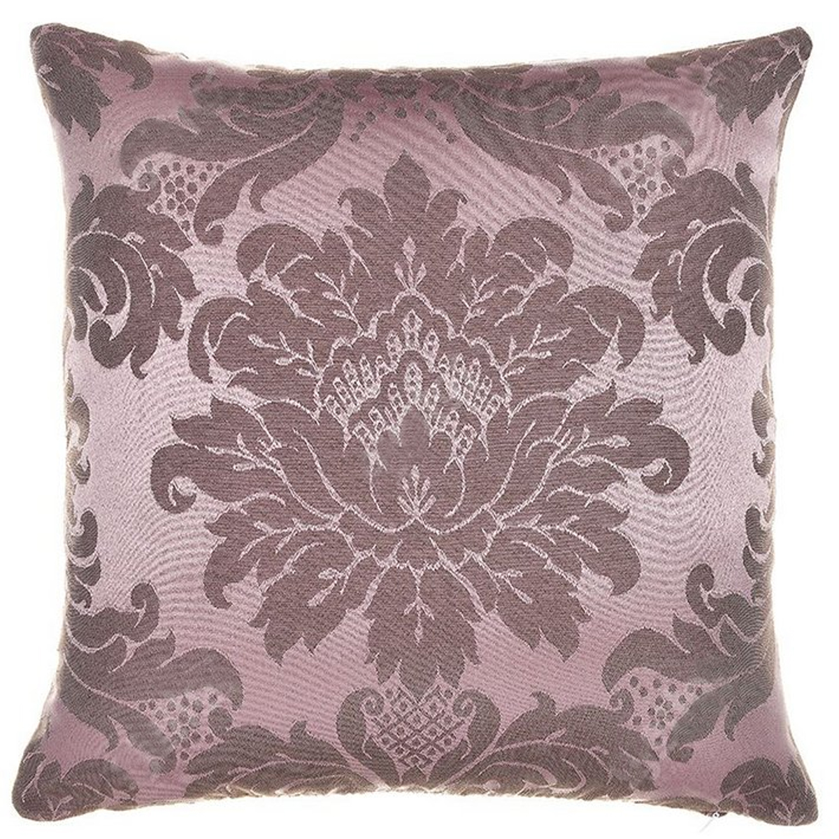 Capa para Almofada Jacquard Rosê e Marrom 40x40 - Medalhão