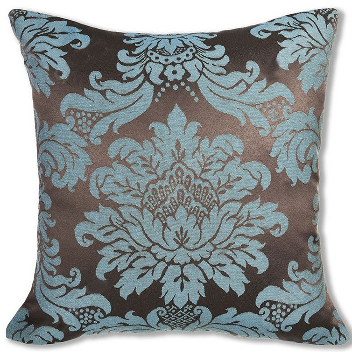 Capa para Almofada Jacquard Marrom e Tiffany 40x40 - Medalhão