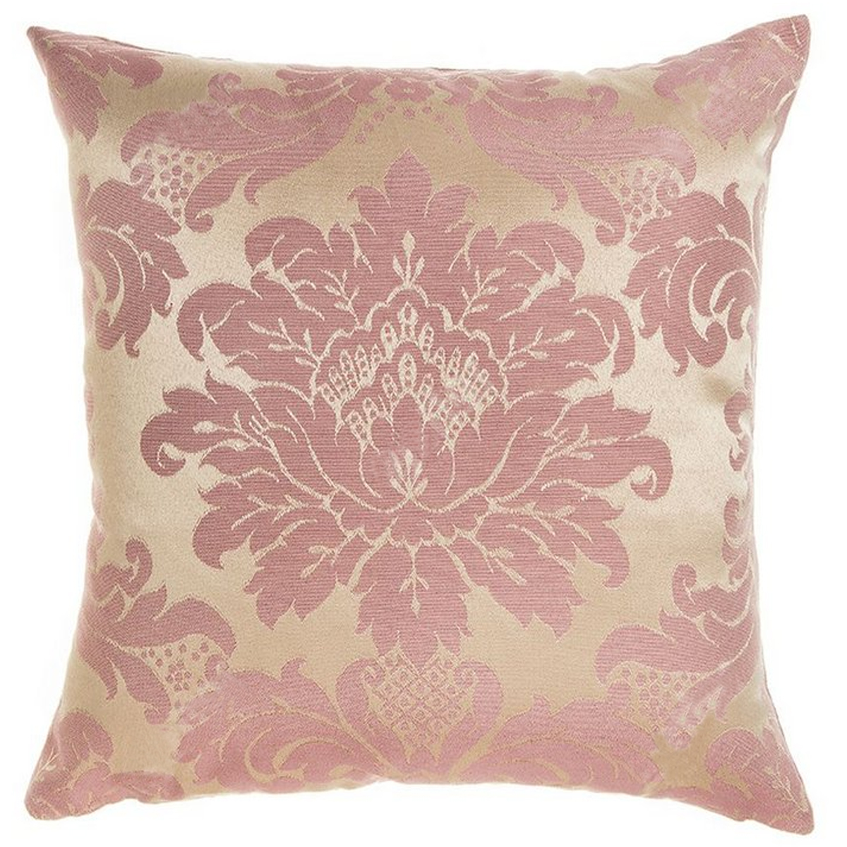 Capa para Almofada Jacquard Rosa e Dourado 40x40 - Medalhão