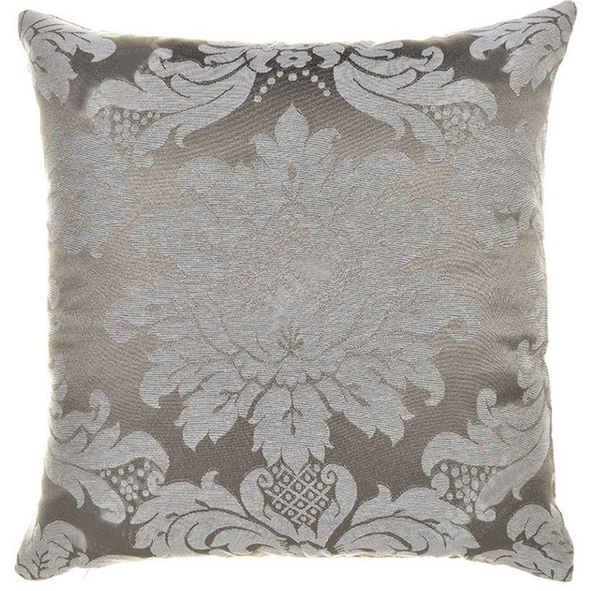 Capa para Almofada Jacquard Cinza e Crú 40x40 - Medalhão