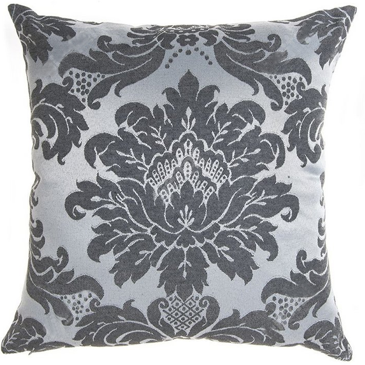 Capa para Almofada Jacquard Cinza e Prata 40x40 - Medalhão