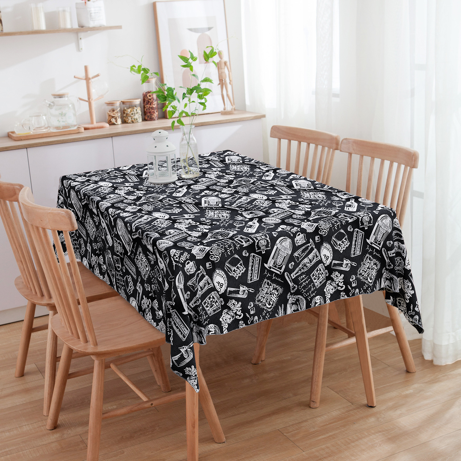 Toalha De Mesa Retangular Bar Preto 3m x 1.40m