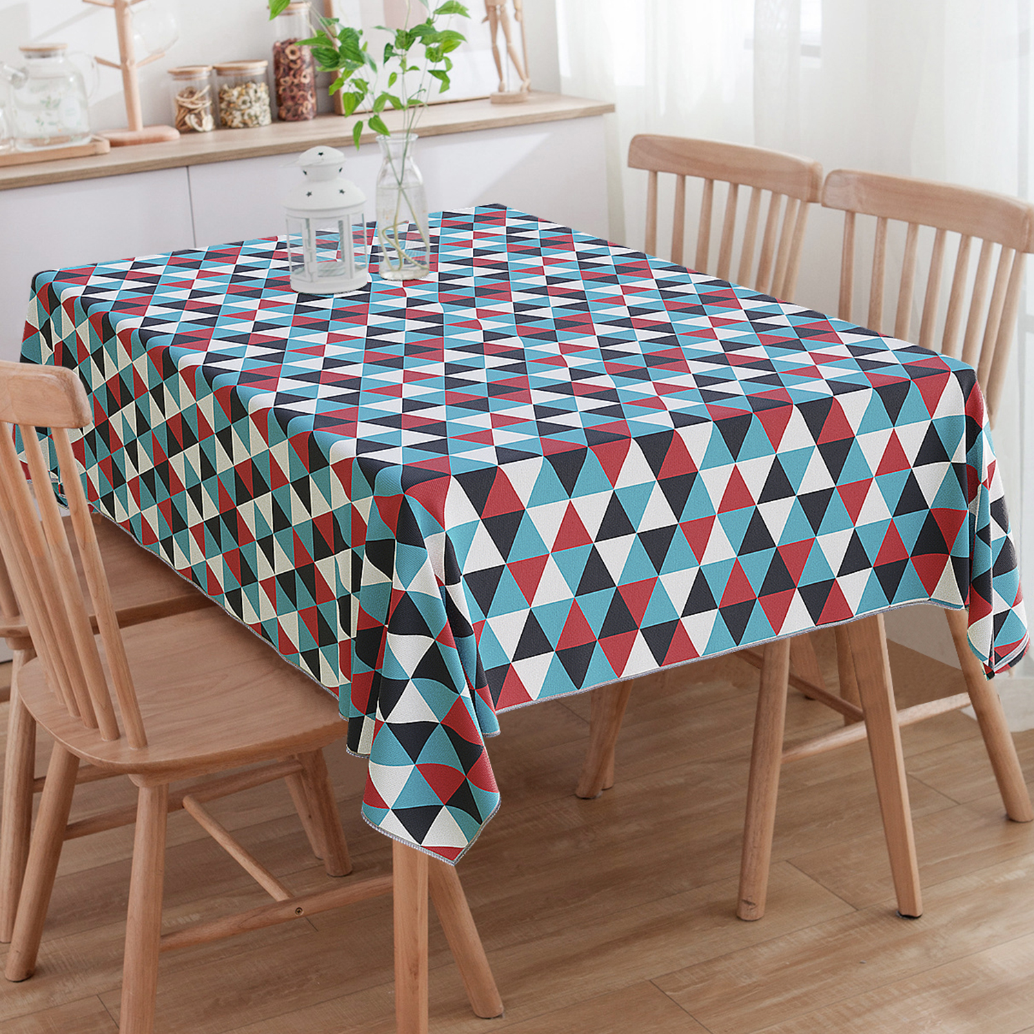 Toalha De Mesa Retangular Losango Tiffany E Vermelho 3m x 1.40m