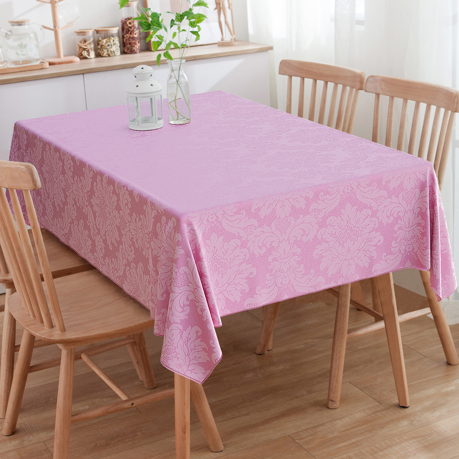 Toalha de Mesa Quadrada Medalhão Rosa Bebê 2.20m x 2.20m