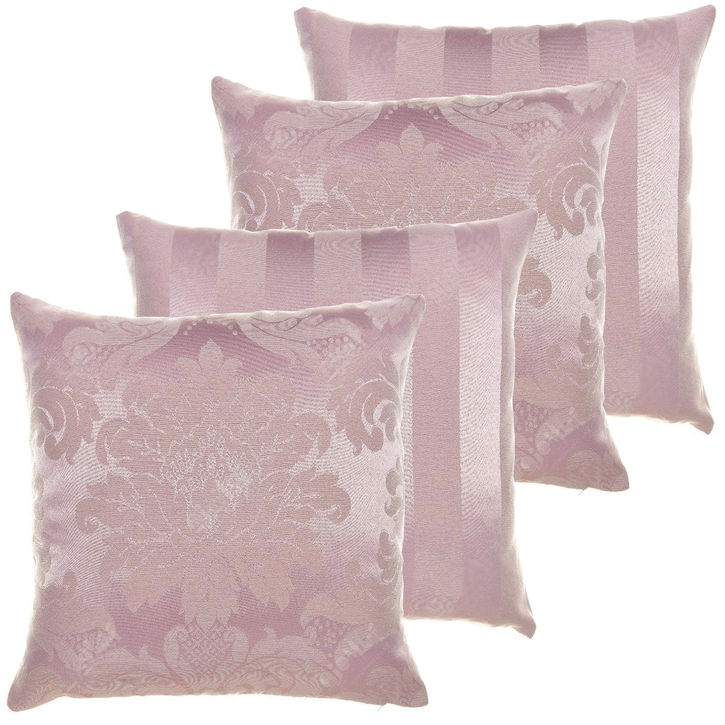 04 Capas para Almofadas Jacquard Rosa Envelhecido 45x45cm