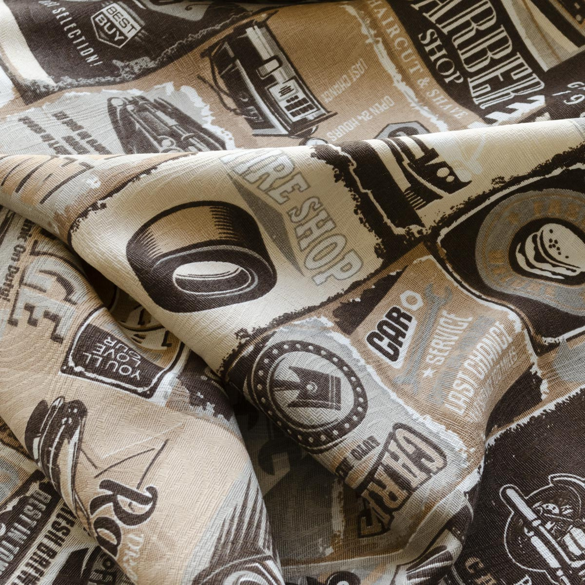 Tecido Jacquard Estampado Vintage Marrom 1,40m de Largura