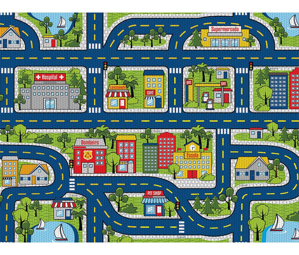 Tapete Brisa Infantil Pista 100cm x 130cm – Kapazi