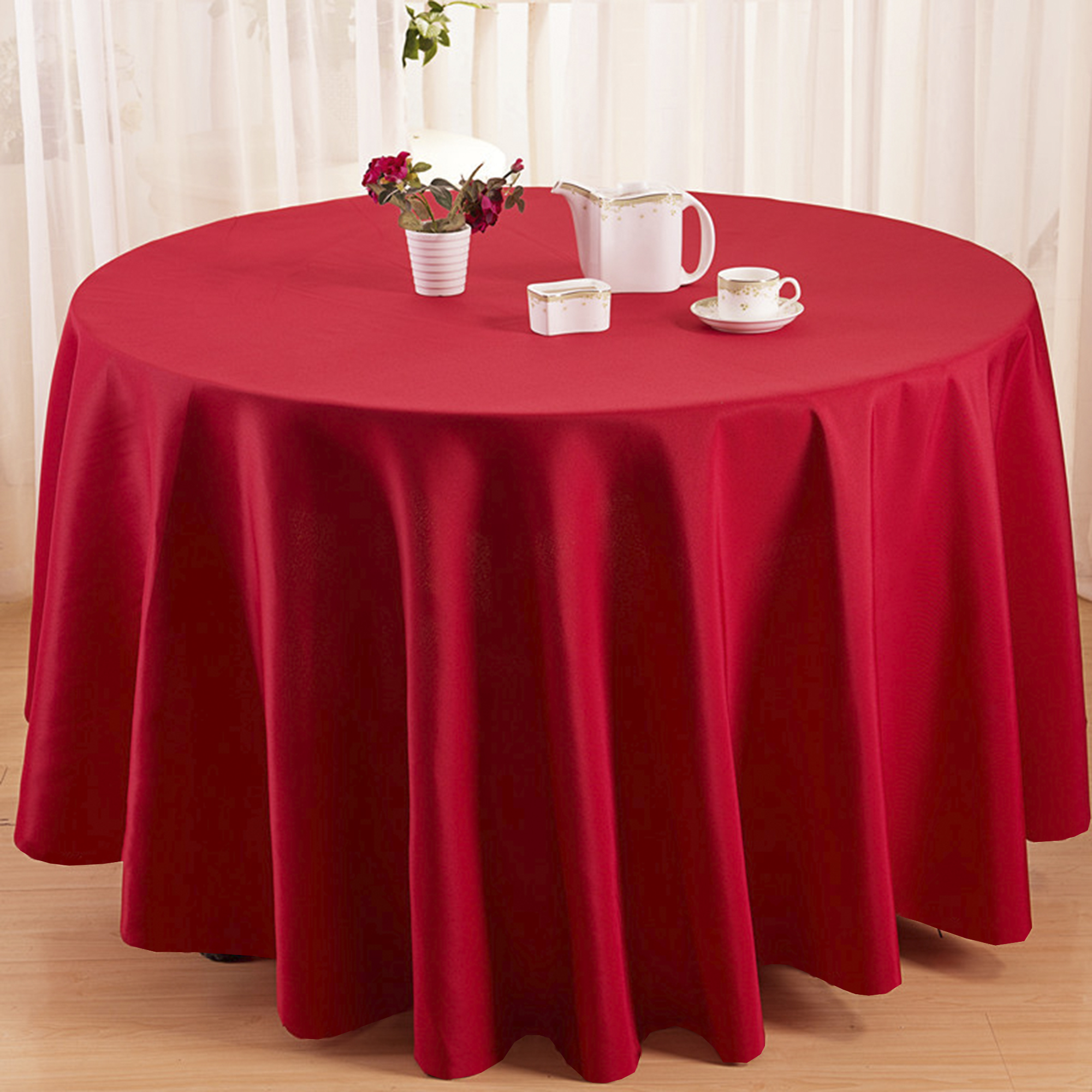 Toalha de Mesa Oxford Vermelho 3.00m Redonda