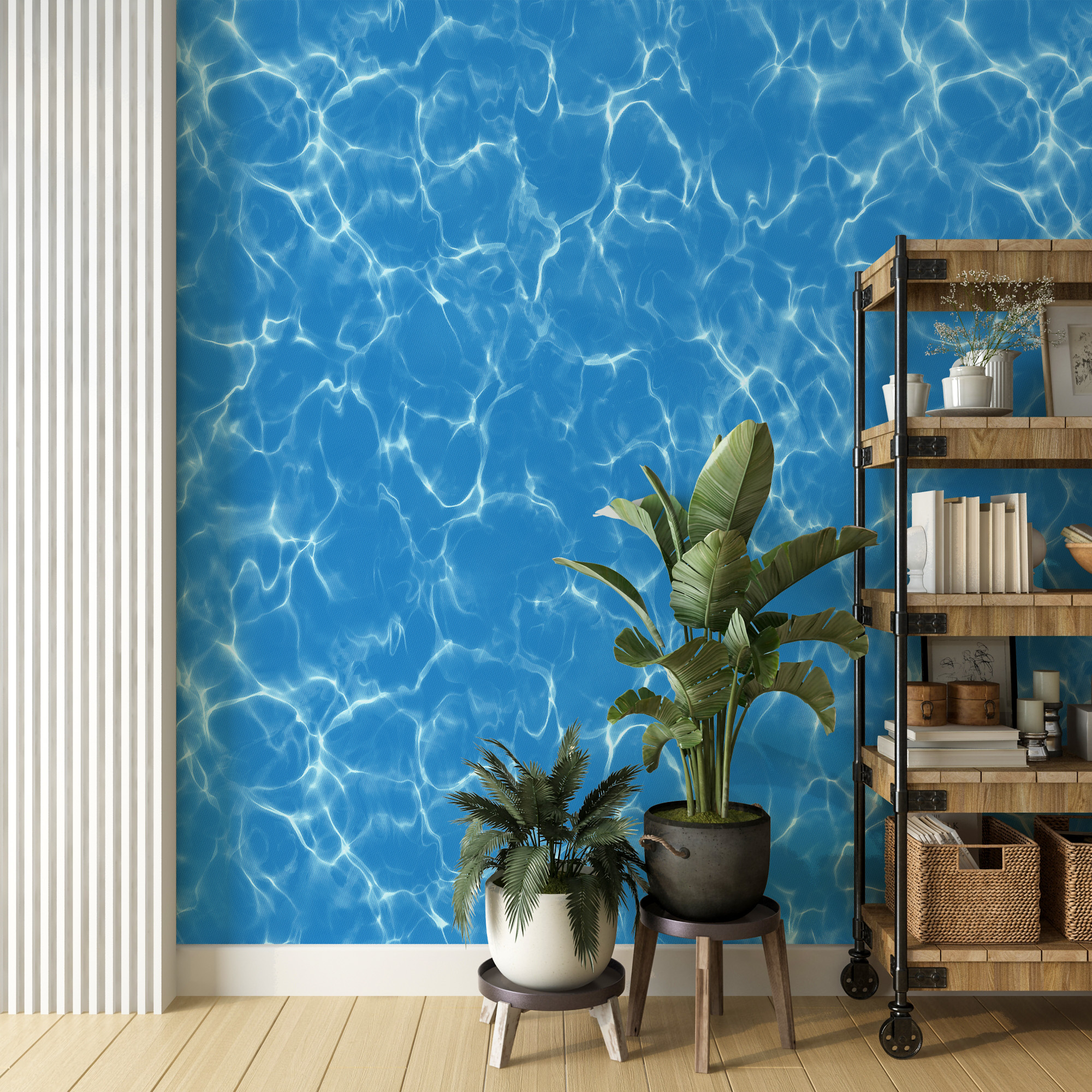 Tecido para Parede Jacquard Estampado Fundo do Mar