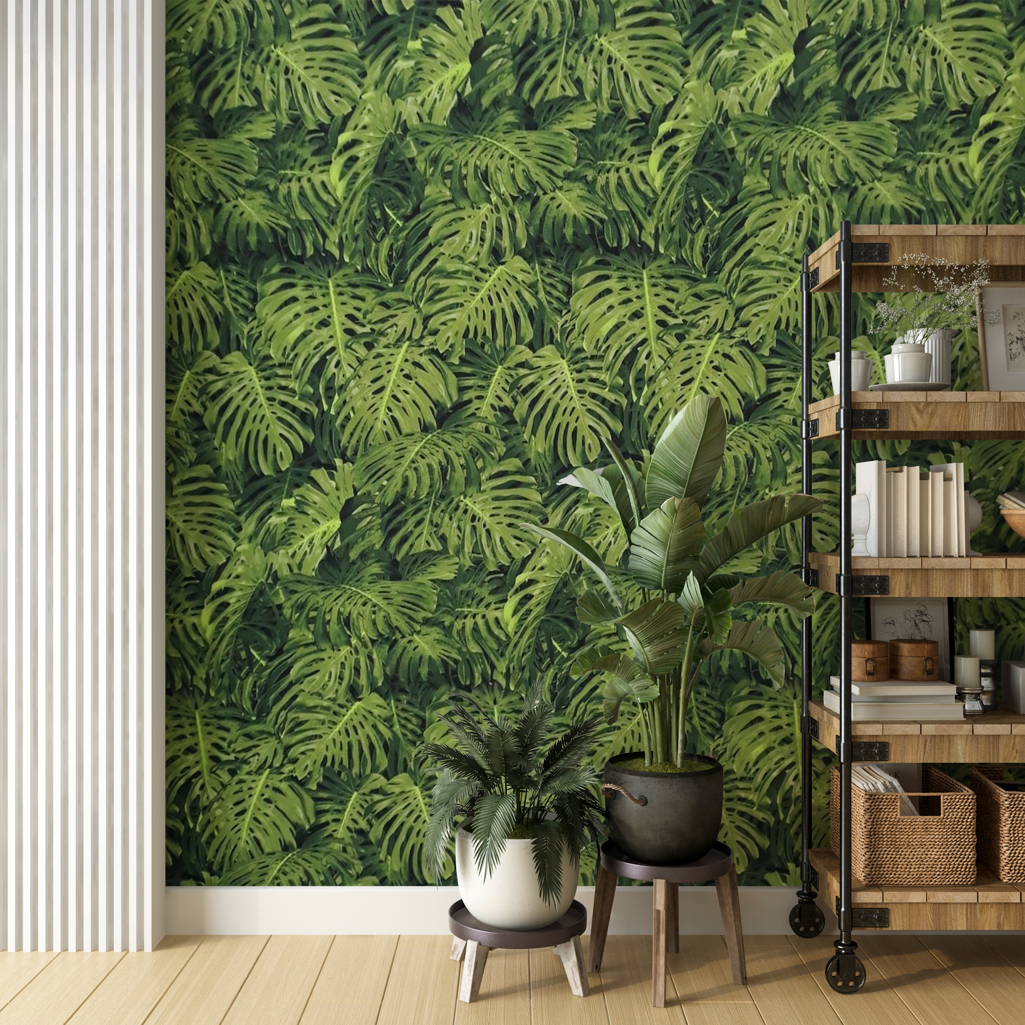 Tecido para Parede Jacquard Estampado Costela de Adão