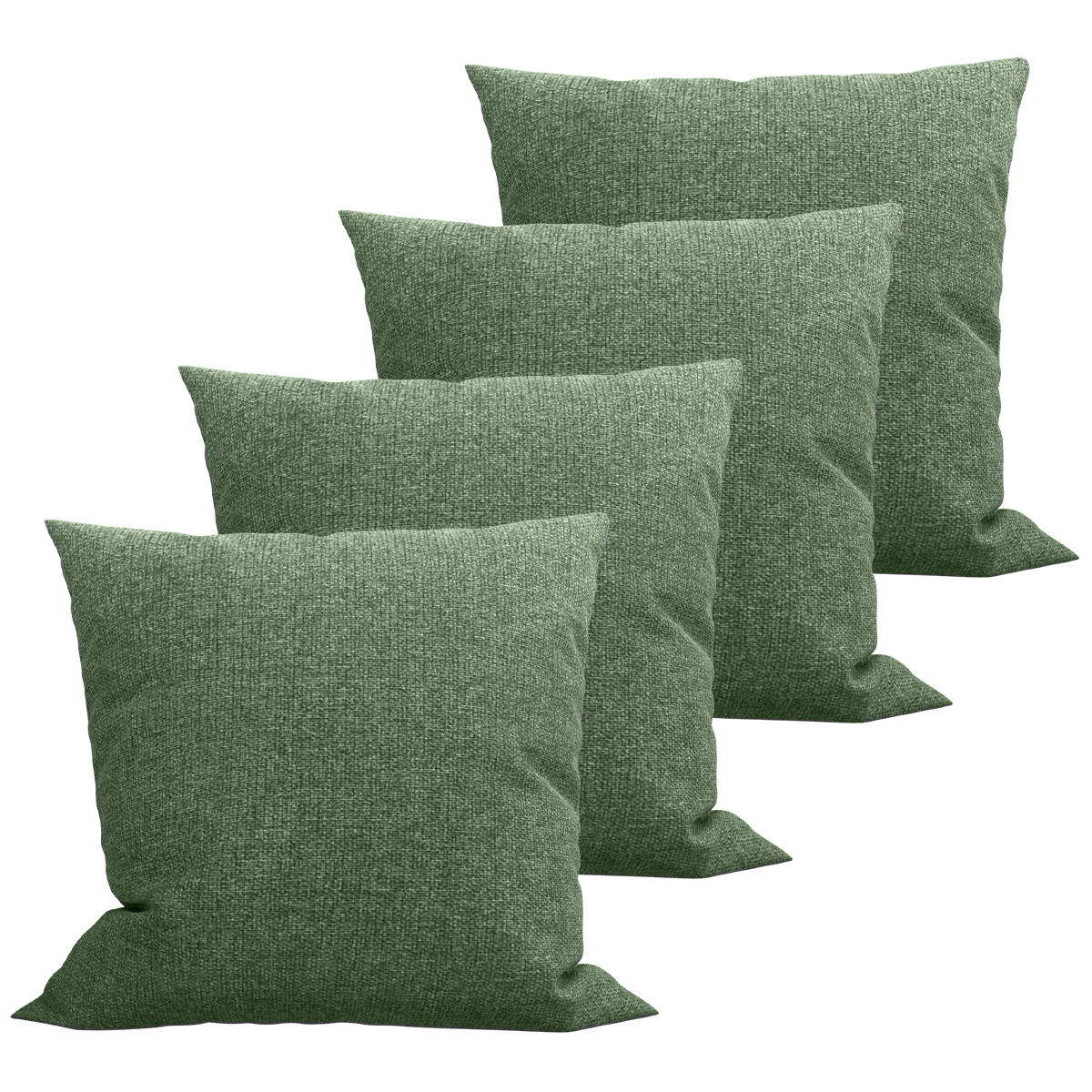 04 Capas Para Almofada Jacquard Linho Verde Rústico