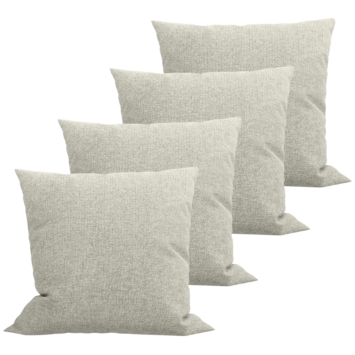 04 Capas Para Almofada Jacquard Linho Crú Rústico