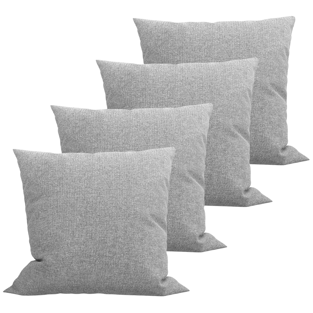 04 Capas Para Almofada Jacquard Linho Cinza Tradicional Rústico