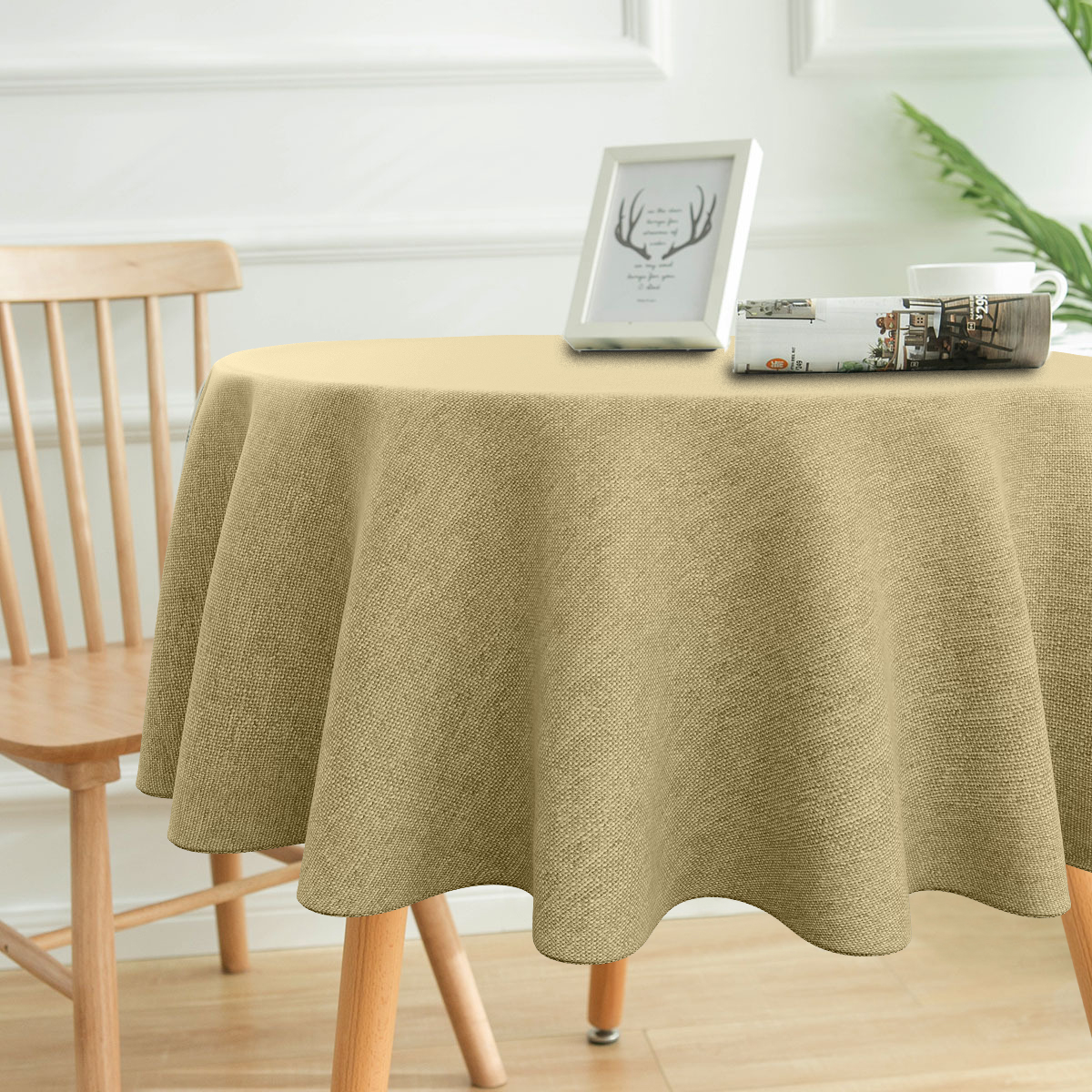 Toalha De Mesa Linho Redonda Fendi 1.50m