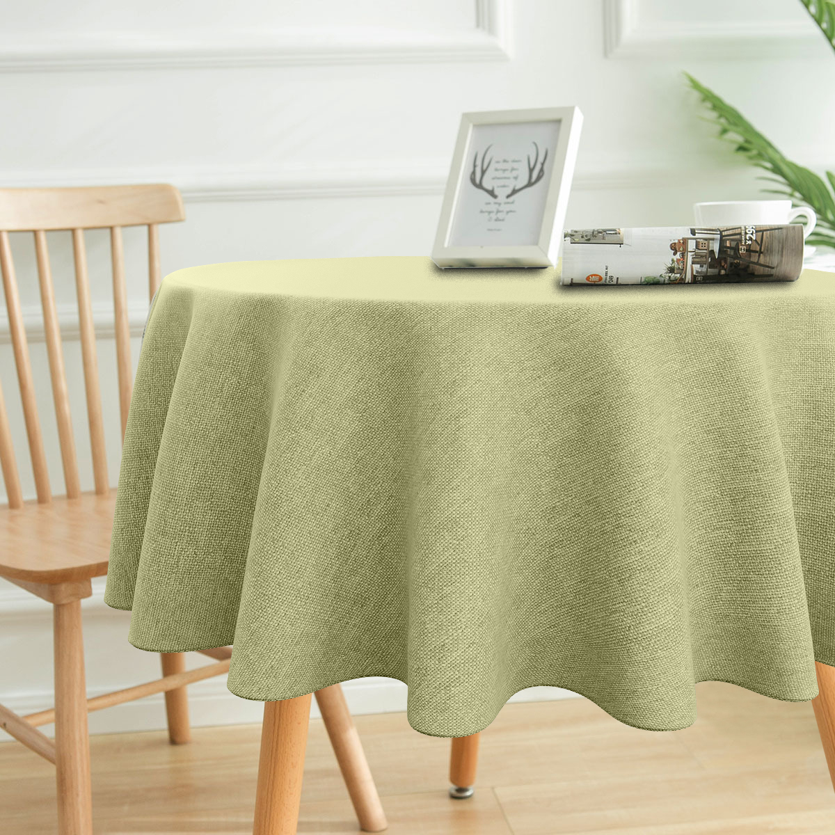 Toalha De Mesa Linho Redonda Caqui 1.50m